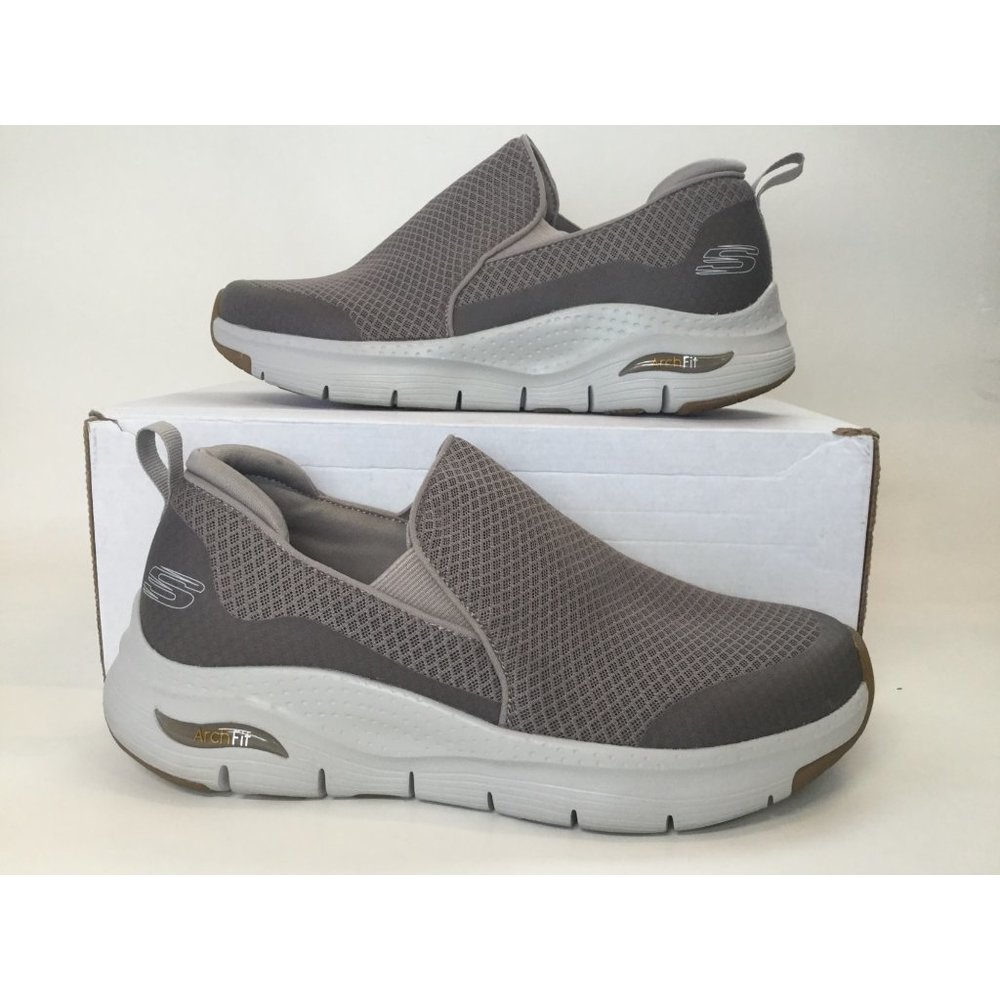 New Skechers Mens Size 9 Air Cooled Arch Fit Slip On Walking Shoe